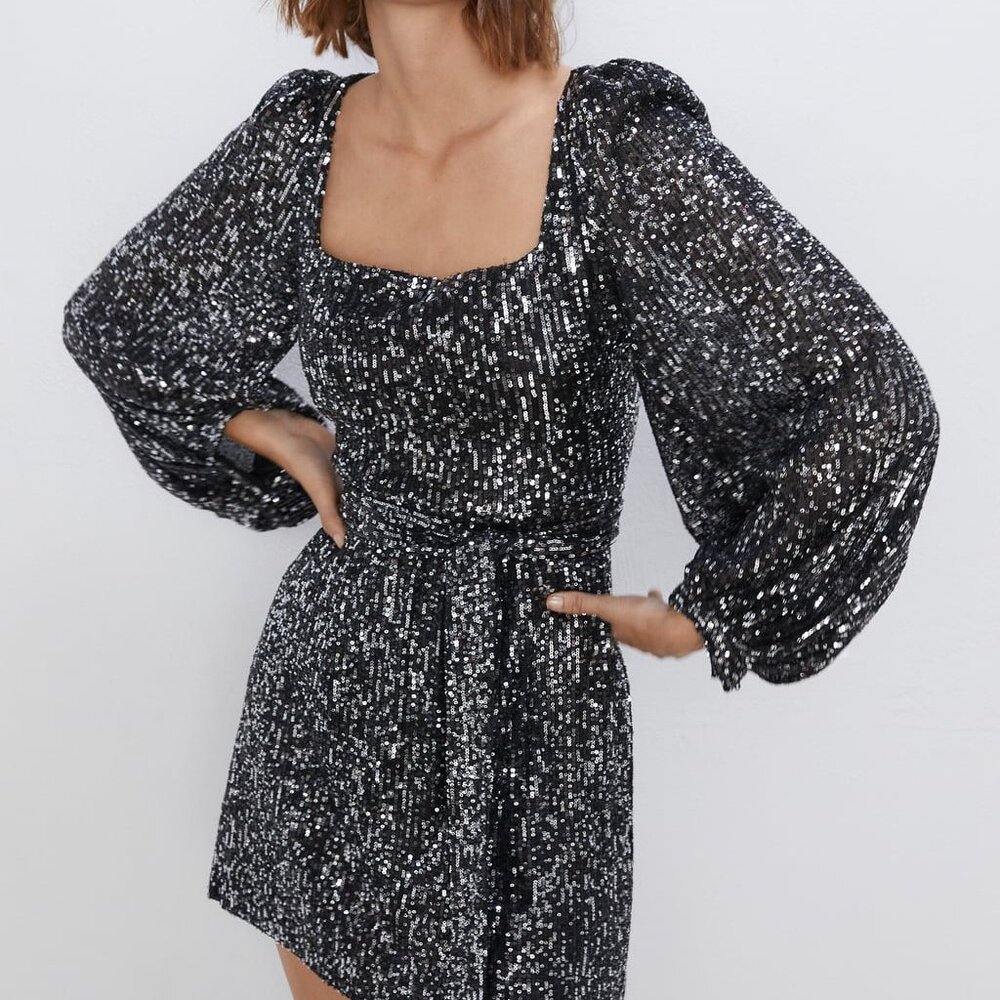 Zara Sequin Mini Dress - Picture 9 of 15